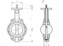 Задвижка Баттерфляй Ду40 VITECH (Словакия) диск нж.